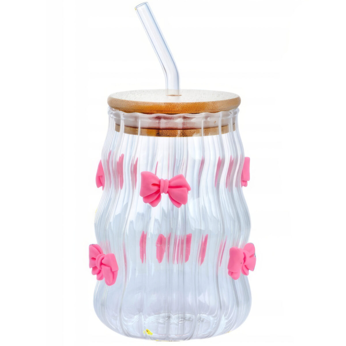 Szklanka Do Napojów Kubek Ze Słomka Przykrywka Do Smootkie Kawy 450ml - obrazek 1