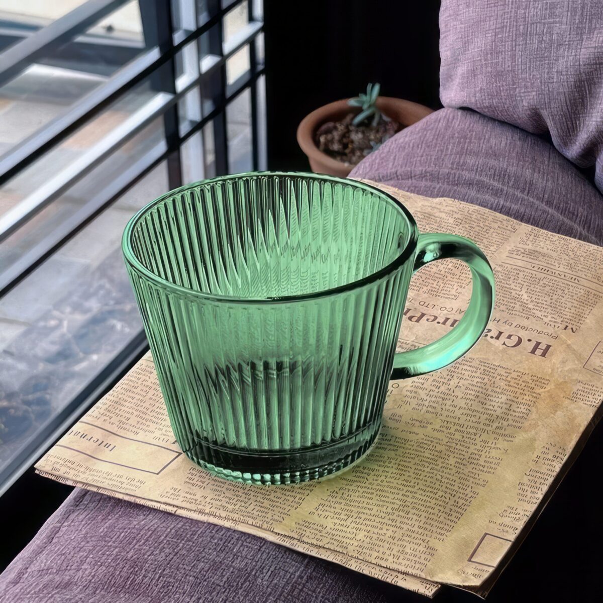 Szklanka do Kawy Herbaty Filiżanka z Uchem Retro 380ml - obrazek 2