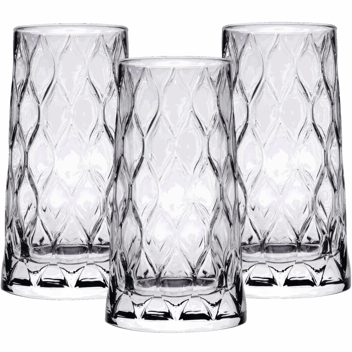 Szklanki Falowane Zestaw 3 Szklanek Do Napojów Drinków 475ml - obrazek 1