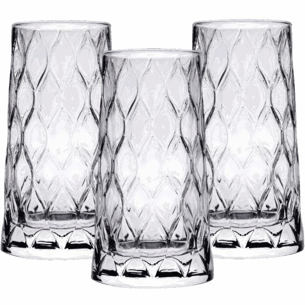 Szklanki Falowane Zestaw 3 Szklanek Do Napojów Drinków 475ml