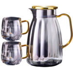 Szklany Dzbanek 1600ml i Szklanki 350ml Zestaw do Napojów Opalizujący Komplet