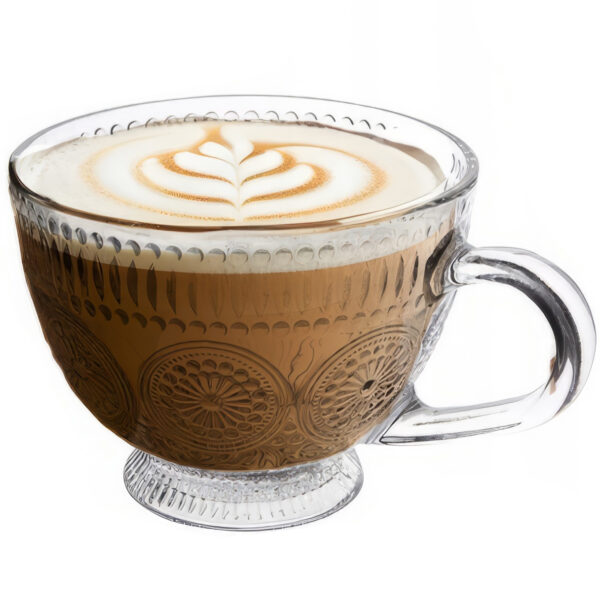 Filiżanka Do Kawy Retro Szklanka z Uchem Grube Szkło 400ml