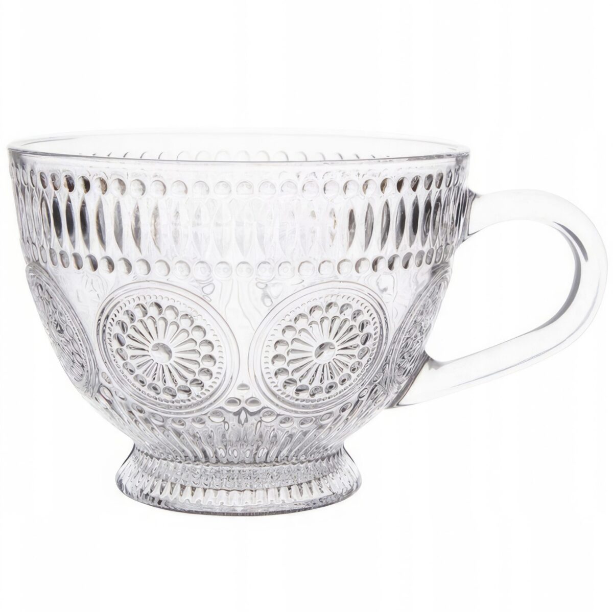 Filiżanka Do Kawy Retro Szklanka z Uchem Grube Szkło 400ml - obrazek 6