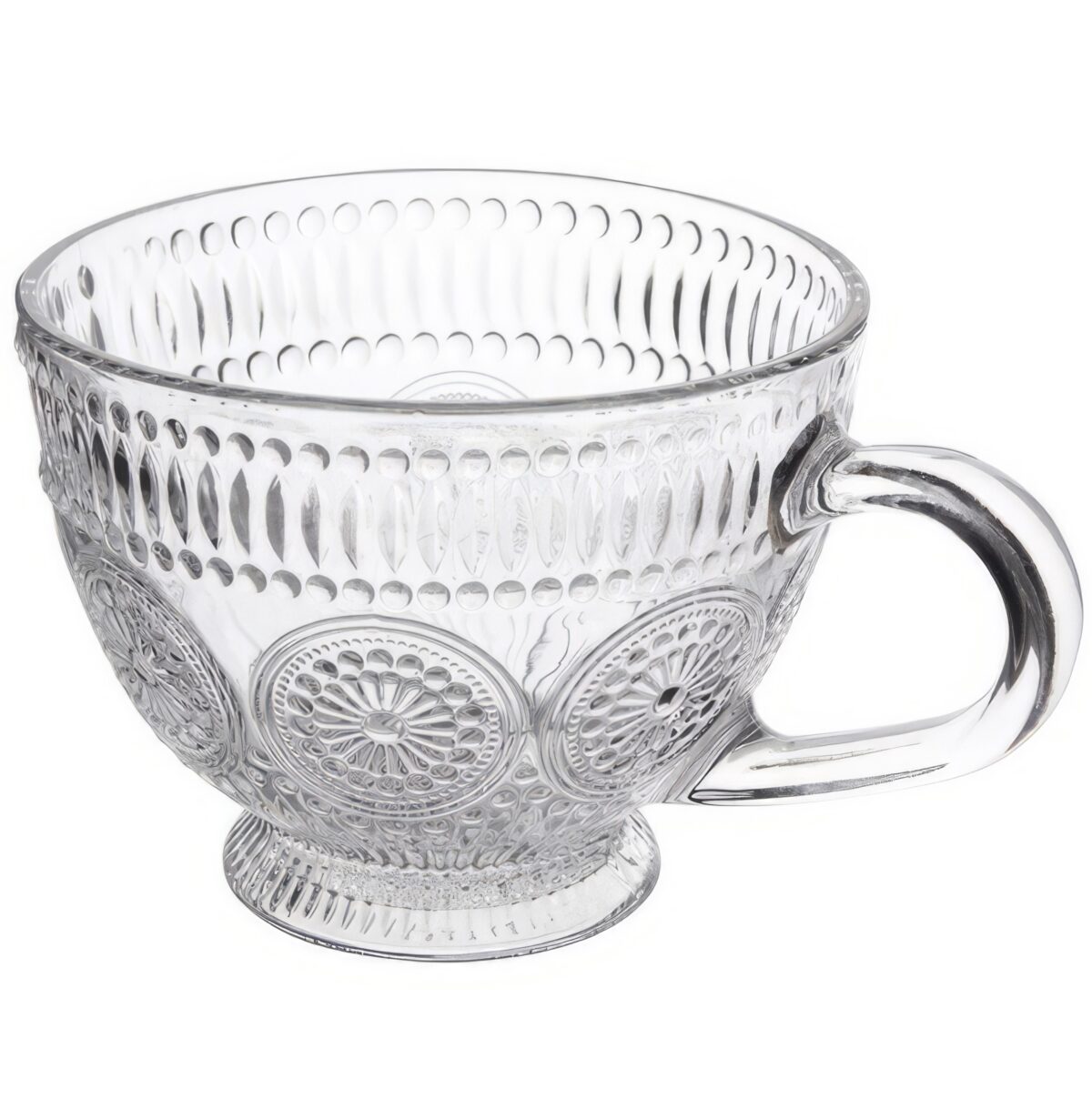 Filiżanka Do Kawy Retro Szklanka z Uchem Grube Szkło 400ml - obrazek 7