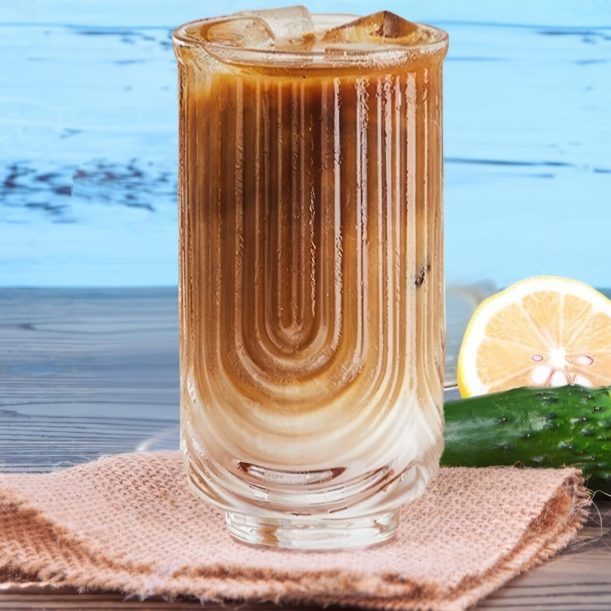 Szklanka Ryflowana Wysoka do Napojów Drinków Grube Szkło 420ml - obrazek 7