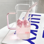 Szklanka do Napojów Smoothie Kubek ze Słomką z Przykrywką Szkło 320ml - obrazek 6