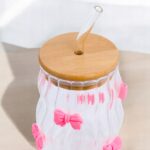 Szklanka Do Napojów Kubek Ze Słomka Przykrywka Do Smootkie Kawy 450ml - obrazek 3