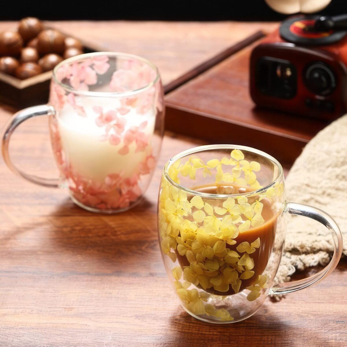 Szklanka do Herbaty Kawy Termiczna z Kwiatami w Środku 300ml - obrazek 7