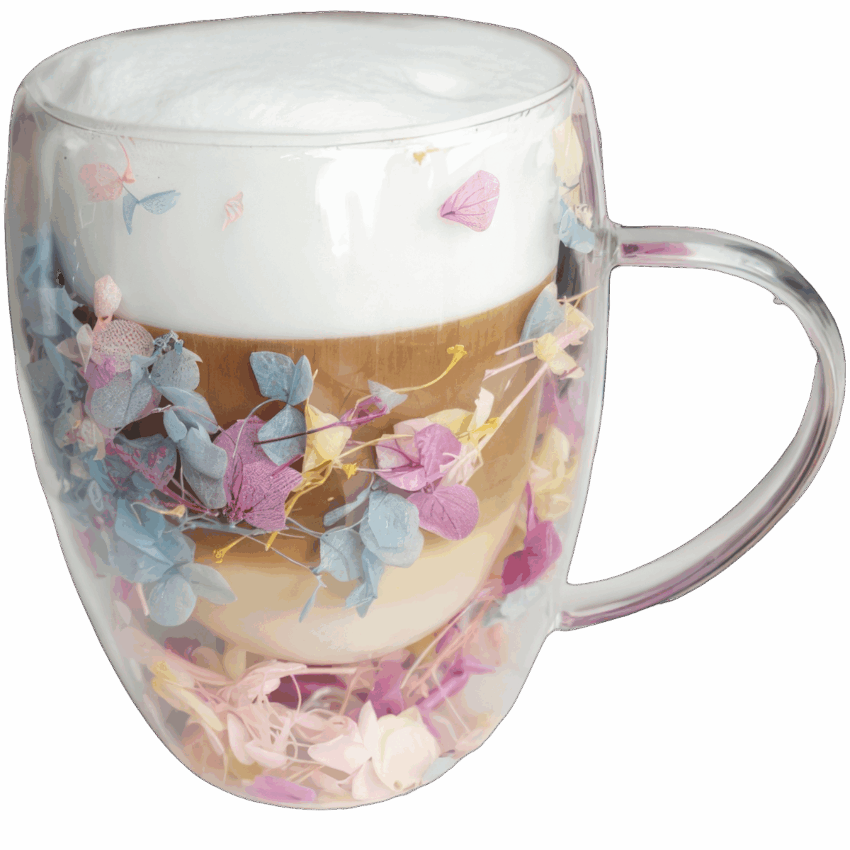 Szklanka do Herbaty Kawy Termiczna z Kwiatami w Środku 300ml - obrazek 1