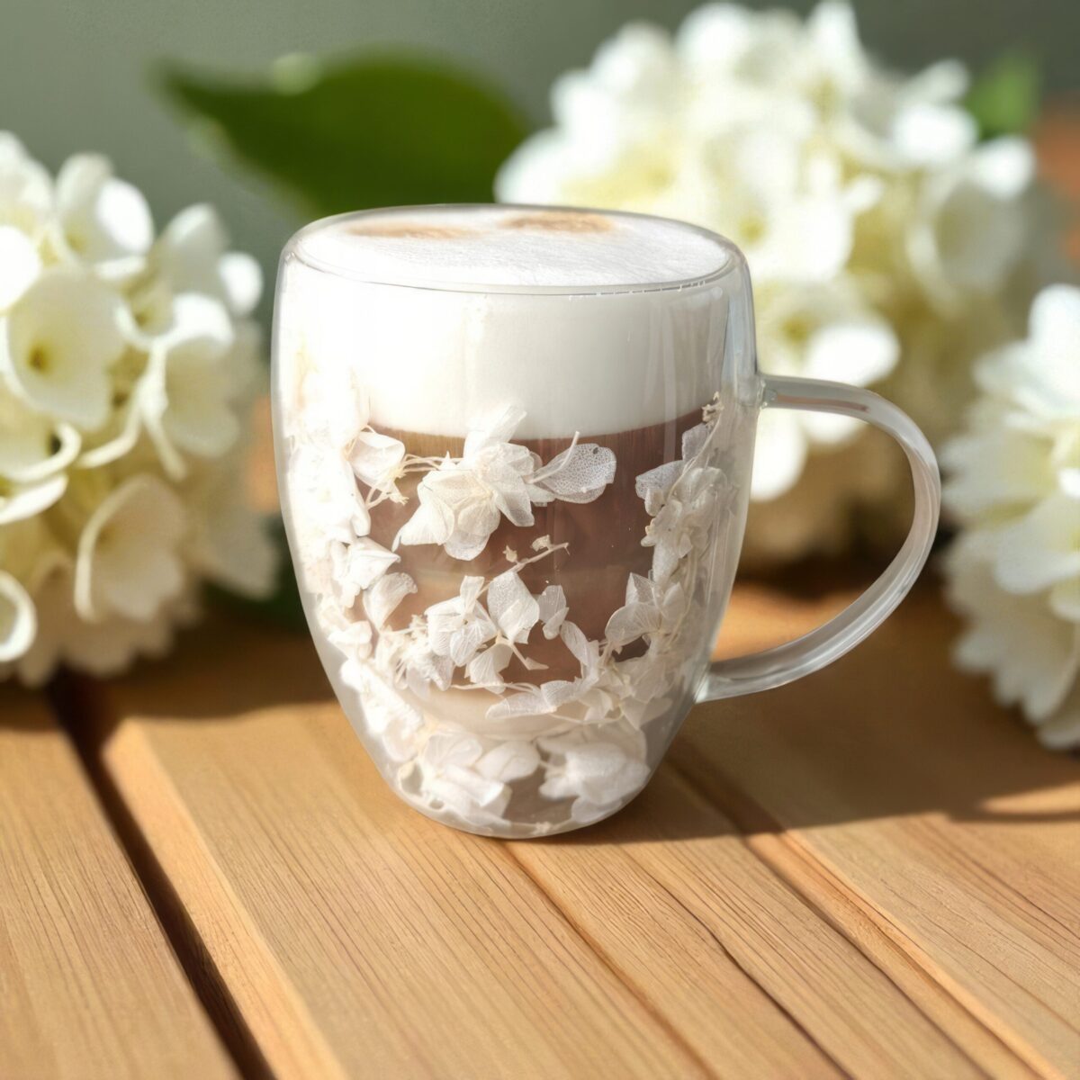 Szklanka Termiczna do Herbaty Kawy z Kwiatami w Środku 300ml - obrazek 3