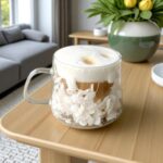 Szklanka Termiczna do Kawy Latte z Kwiatami w Środku 180ml - obrazek 2