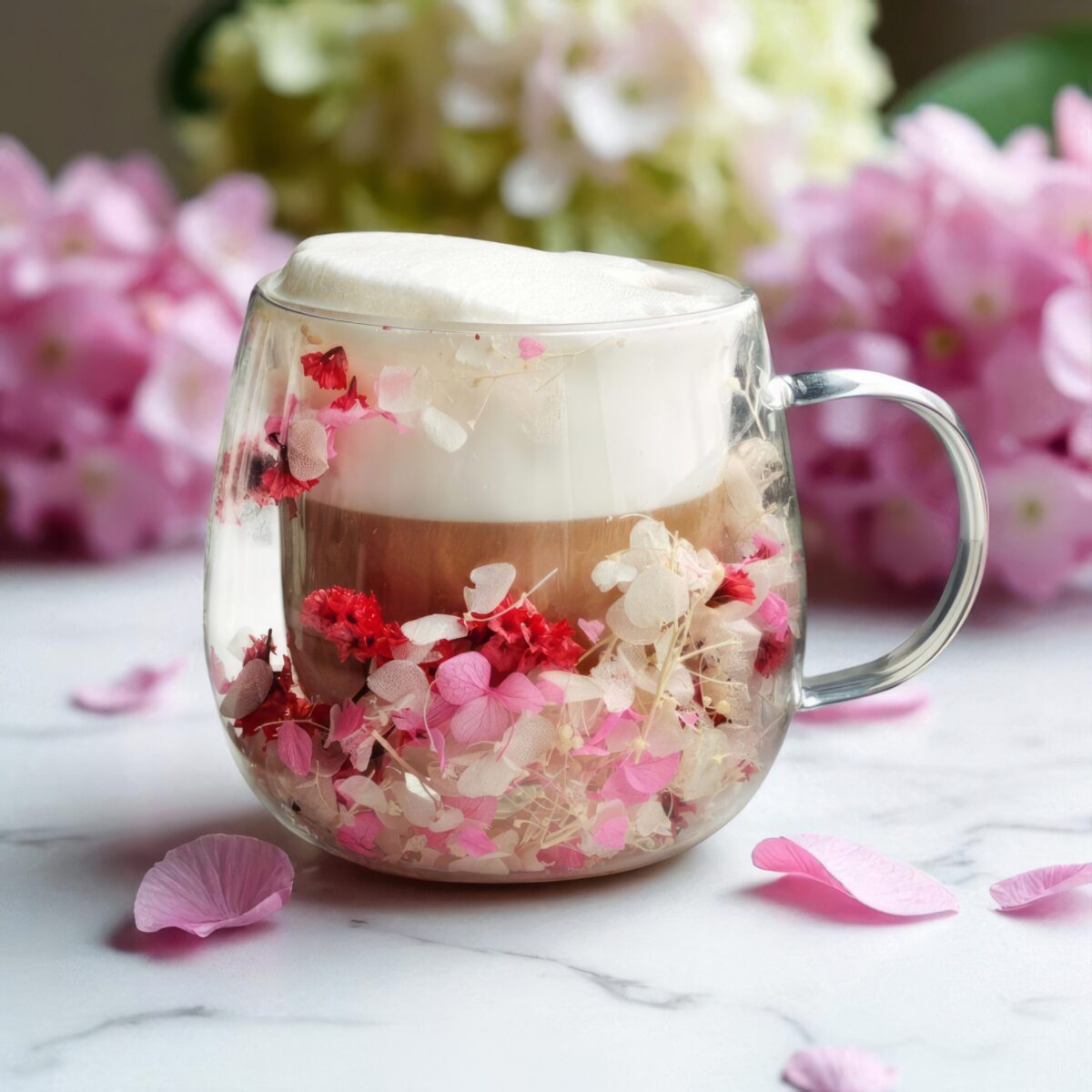 Szklanka Termiczna do Kawy Latte z Kwiatami w Środku 350ml - obrazek 3