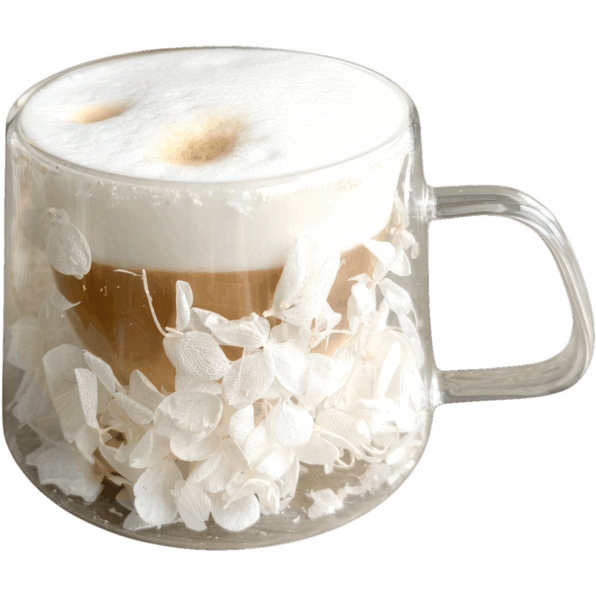 szklanki białe Szklanka Termiczna do Kawy Latte z Kwiatami w Środku 180ml - obrazek 1