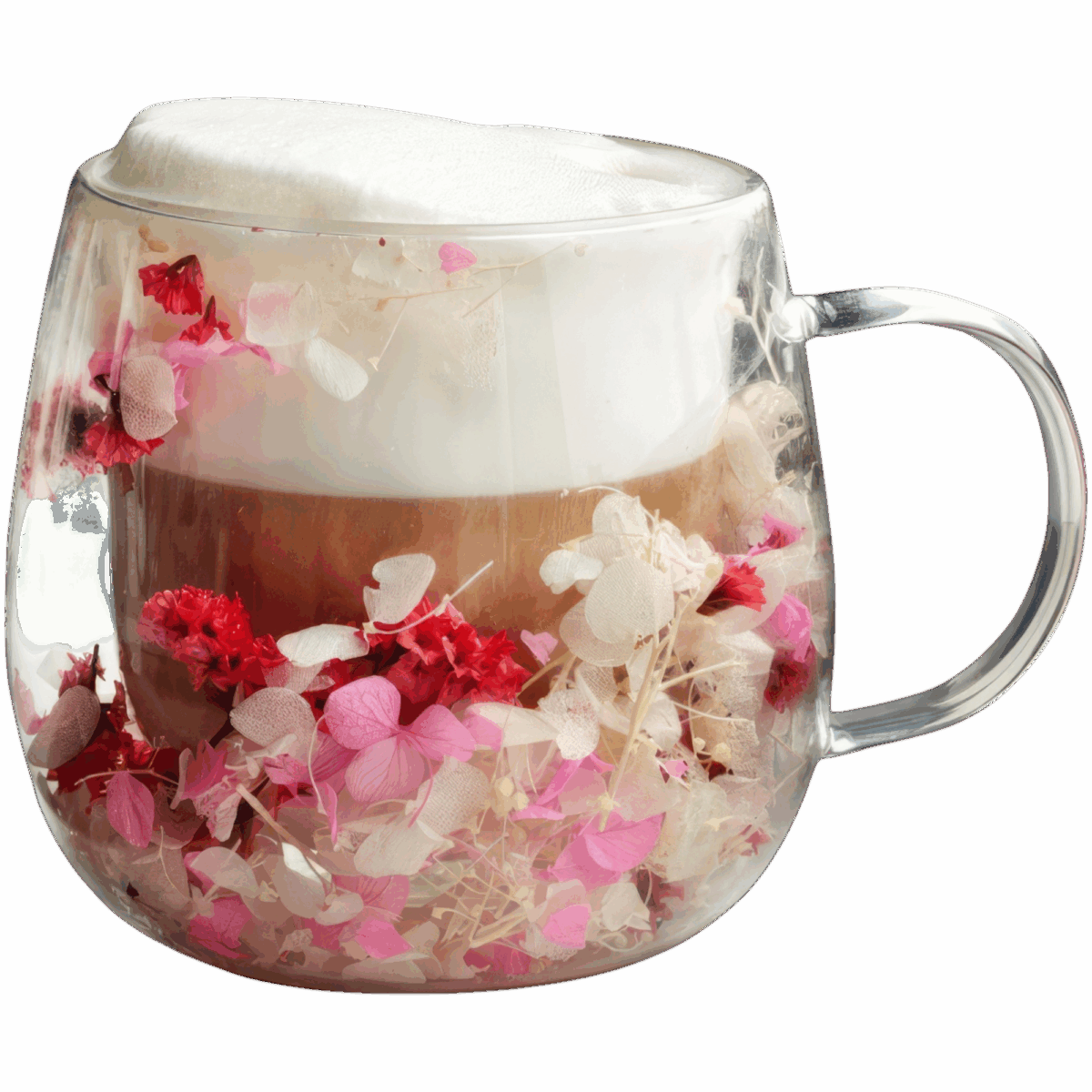 white-Photoroom Szklanka Termiczna do Kawy Latte z Kwiatami w Środku 350ml - obrazek 1