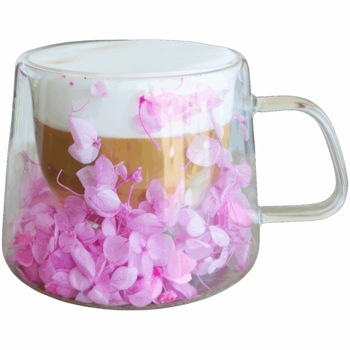 white-Photoroom Szklanka Termiczna do Kawy Herbaty z Kwiatami w Środku 180ml - obrazek 1