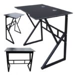 Biurko komputerowe czarne, gamingowe 100 x 60 cm STL20CZ - obrazek 2