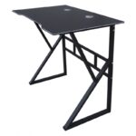 Biurko komputerowe czarne, gamingowe 100 x 60 cm STL20CZ - obrazek 4