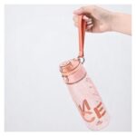 BUTELKA NA WODĘ BIDON NA SIŁOWNIĘ FITNESS 800ml przenośny różowy BD46 - obrazek 3