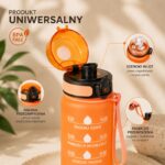 Butelka na wodę, bidon z miarką 1L OMBRE Pomarańcz z Fuksją BD15 - obrazek 5