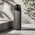 Butelka na wodę, sportowy bidon HELLO WATER 600ML czarny BD69 - obrazek 2