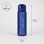 Butelka na wodę, sportowy bidon HELLO WATER 600ML niebieski BD68 - obrazek 5