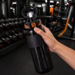 Butelka na wodę, sportowy bidon z miarką 680ML czarny BD64CZ - obrazek 2