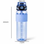 Butelka na wodę, sportowy bidon z miarką 680ML niebieski BD64N - obrazek 4