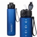 Butelka na wodę, sportowy bidon z miarką 750ML, matowy granat BD51 - obrazek 2
