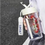 Butelka na wodę z koszyczkiem i słomką 600 ML Simple BD32B - obrazek 3
