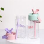 Butelka na wodę z koszyczkiem i słomką 800 ML Believe BD34 - obrazek 2