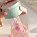 Butelka na wodę z koszyczkiem i słomką 800 ML Believe BD34 - obrazek 5