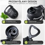 Butelka na wodę z uchwytem, sportowy bidon z miarką 680ML GALAXY czarny, BD71CZ - obrazek 2