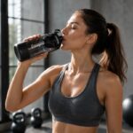 Butelka na wodę z uchwytem, sportowy bidon z miarką 680ML GALAXY czarny, BD71CZ - obrazek 4