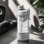 Butelka na wodę z uchwytem, sportowy bidon z miarką 680ML GALAXY szary BD71SZ - obrazek 3