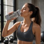 Butelka na wodę z uchwytem, sportowy bidon z miarką 680ML GALAXY szary BD71SZ - obrazek 4