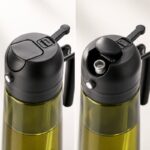 Butelka, spray do oliwy, oleju, dozownik, rozpylacz, zielony, zaciemniający 470ml POJ12 - obrazek 4