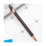Długopis metalowy, tusz czarny, touch pen soft touch szary DL05 - obrazek 2