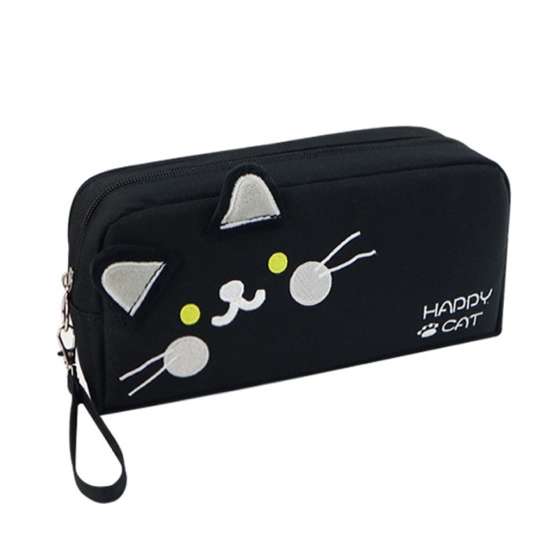 duzy-piornik-wielofunkcyjny-dwukomorowy-czarny-happy-cat-pr12 Duży PIÓRNIK wielofunkcyjny dwukomorowy czarny HAPPY CAT PR12 - obrazek 1