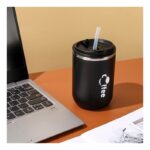 DUŻY POJEMNY KUBEK TERMICZNY ze słomką 500 ml TERMOS zamykany COFFE CUP07WZ3 - obrazek 5
