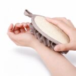 Dwustronna Gąbka do mycia ciała na mokro 14cm delikatny peeling GB20 - obrazek 2