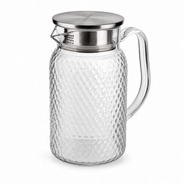 Dzbanek na wodę, napoję z uchwytem i pokrywką  z sitkiem 1000 ml 1szt DZ10