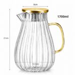 Dzbanek z falowanymi ściankami i uchwytem z pokrywką 1700 ml 1szt DZ05 - obrazek 2