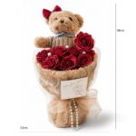 Flower box, bukiet zapachowych kwiatów mydlanych z MISIEM 8szt. BUK31CZE - obrazek 3