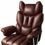 Fotel biurowy obrotowy RELAX PRO z podnóżkiem - ecoskóra brązowy ciemny KO50BR - obrazek 4