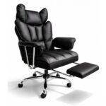 Fotel biurowy obrotowy RELAX PRO z podnóżkiem - ecoskóra czarny KO50CZ - obrazek 3