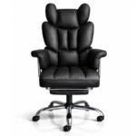 Fotel biurowy obrotowy RELAX PRO z podnóżkiem - ecoskóra czarny KO50CZ - obrazek 5