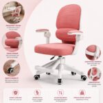 Fotel gamingowy, obrotowy do biurka dziecięcego KIDS LIGHT PINK KO53R - obrazek 5