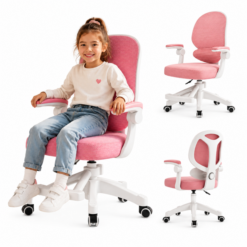 fotel-gamingowy-obrotowy-do-biurka-dzieciecego-kids-light-pink-ko53r Fotel gamingowy, obrotowy do biurka dziecięcego KIDS LIGHT PINK KO53R - obrazek 1