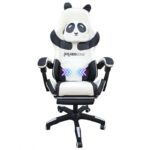 Fotel gamingowy obrotowy PANDA z podnóżkiem i z masażerem KIDS ZONE KO34 - obrazek 3