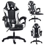 Fotel gamingowy obrotowy z podnóżkiem EC GAMING masażer KO24B - obrazek 4